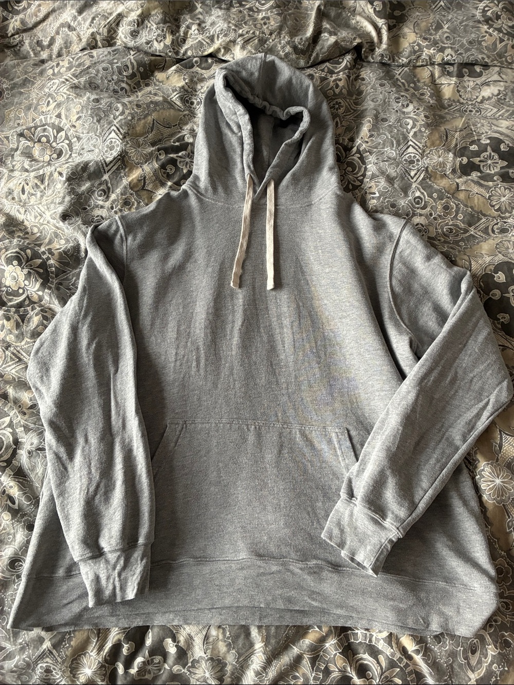 Men's Gray Pullover Hoodie - Casual Everyday Sweatshirt